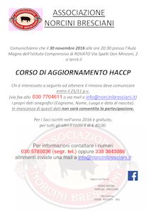 corso di aggiornamento HCCP